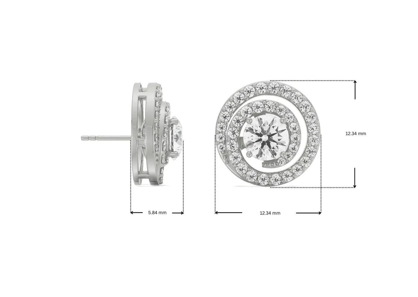 0.50 CT Spiral Detachable Lab Brilliant Ear Stud
