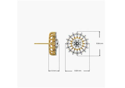0.50 CT Chakra Detachable Lab Radiant Ear Stud
