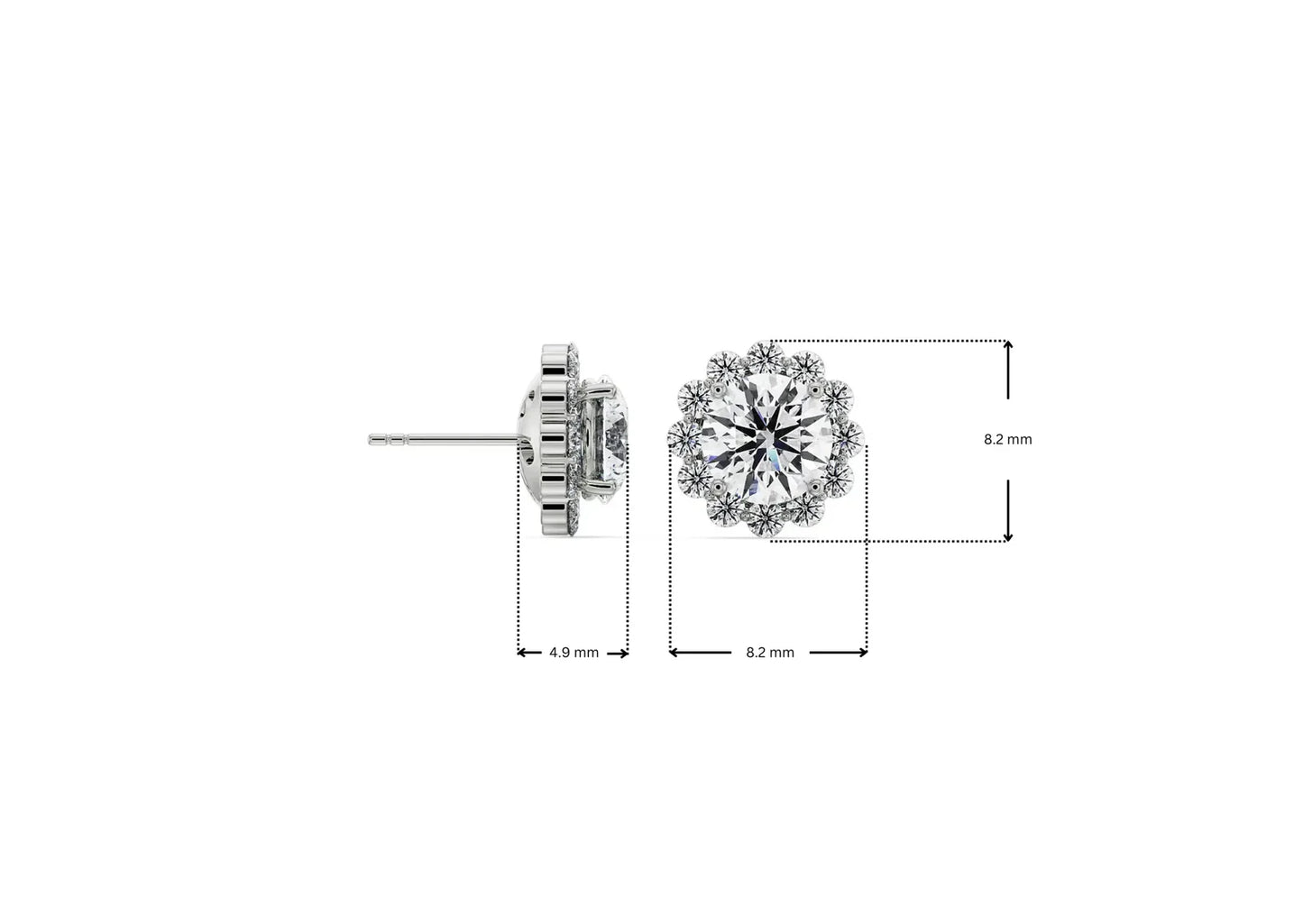0.50 CT Sunflower Detachable Lab Brilliant Ear Stud