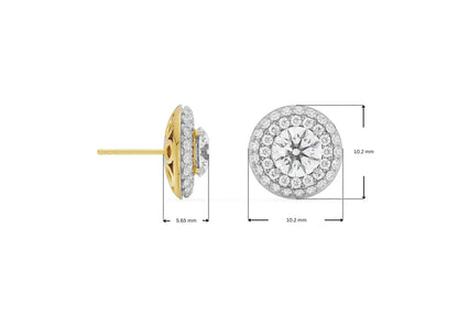 0.50 CT Double Halo Detachable Lab Luxe Stud