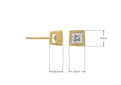 0.5 CT Frame Princess Lab Grown Luxe Solitaire Studs