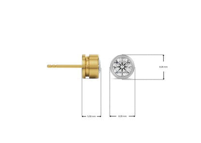 1 ct Solid Circular Lab Grown Luxe Studs