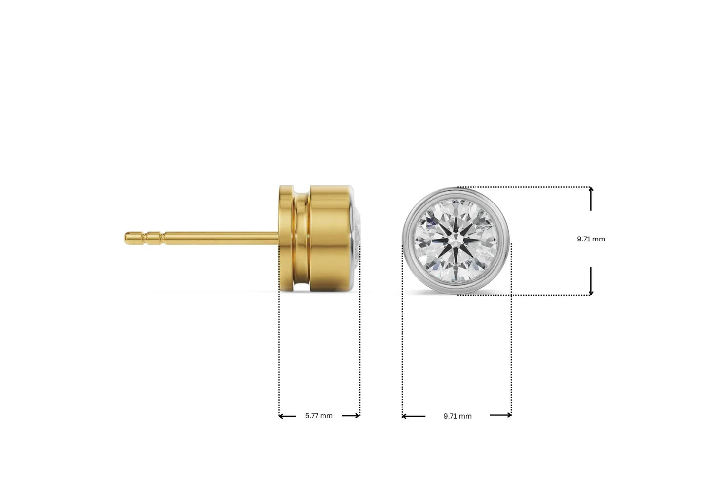 1.5 ct Solid Circular Lab Brilliant Studs