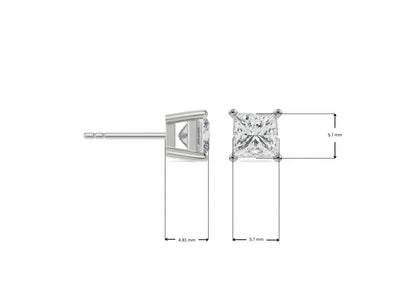0.5 CT Timeless Princess Lab Grown Radiant Iconic Studs