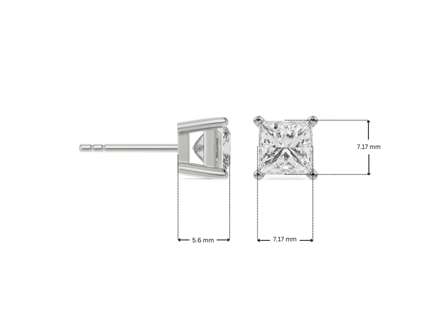1 CT Timeless Princess Lab Grown Luxe Iconic Studs