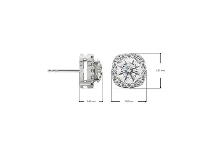 Tisha Halo Circular Lab Grown Radiant Studs