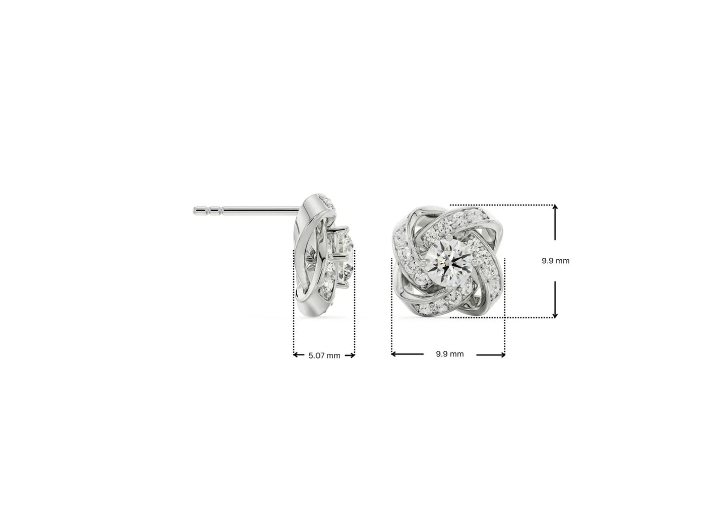 Twirl Sparkle Lab-Grown Radiant Stud