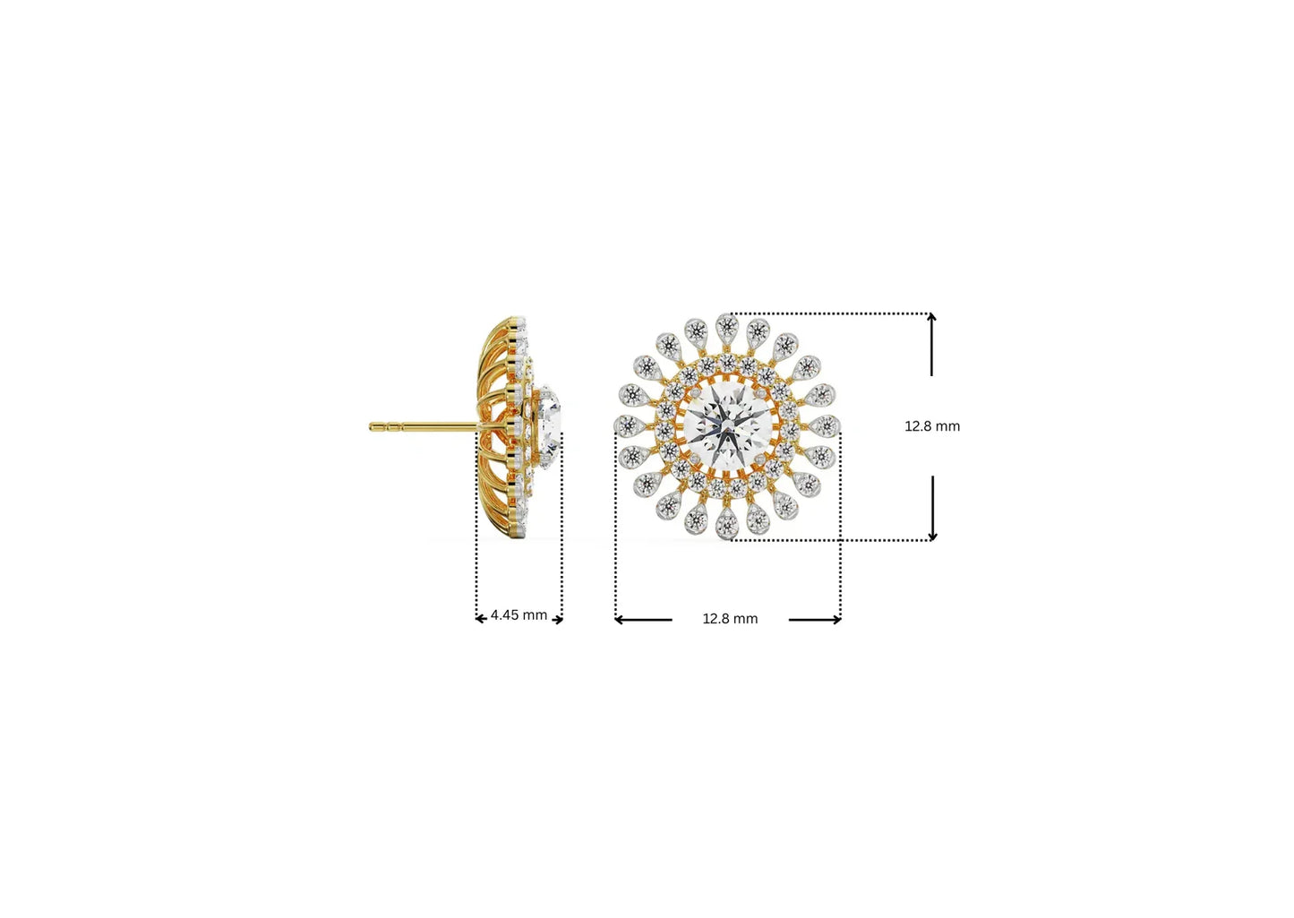 0.25 CT Sunflower Detachable Lab Luxe Stud