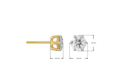 Six Claw 1 CT Lab Grown Radiant Studs
