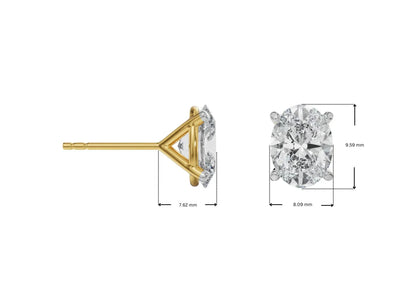 2 ct Oval Iconic Lab Grown Brilliant Studs