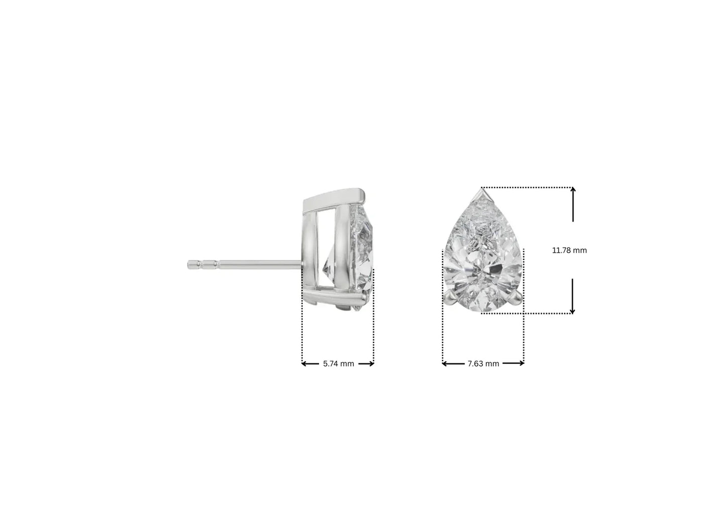 2 ct Iconic Pear Lab Grown Brilliant Studs