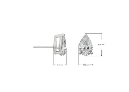 2 ct Iconic Pear Lab Grown Brilliant Studs