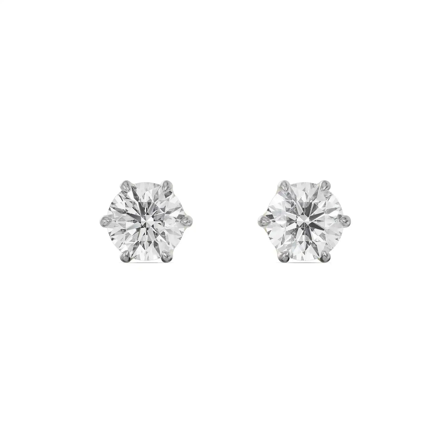 Six Claw 1 CT Lab Grown Radiant Studs