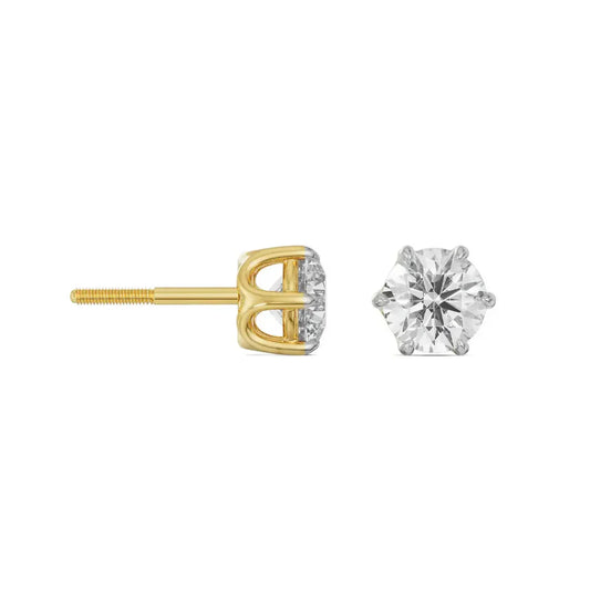 Six Claw 1 CT Lab Grown Radiant Studs