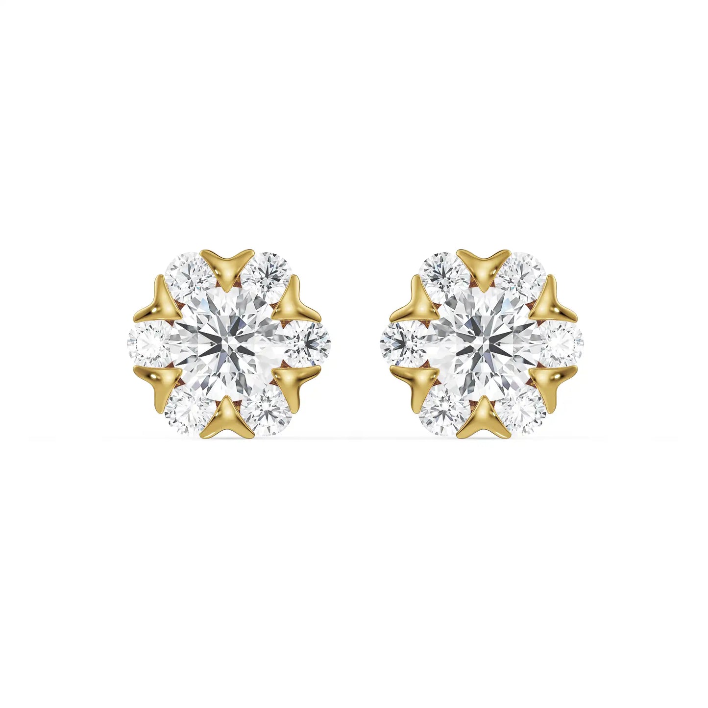 Fiona Floral Lab Grown Luxe Stud
