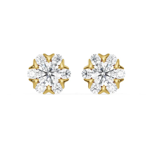 Fiona Floral Lab Grown Luxe Stud