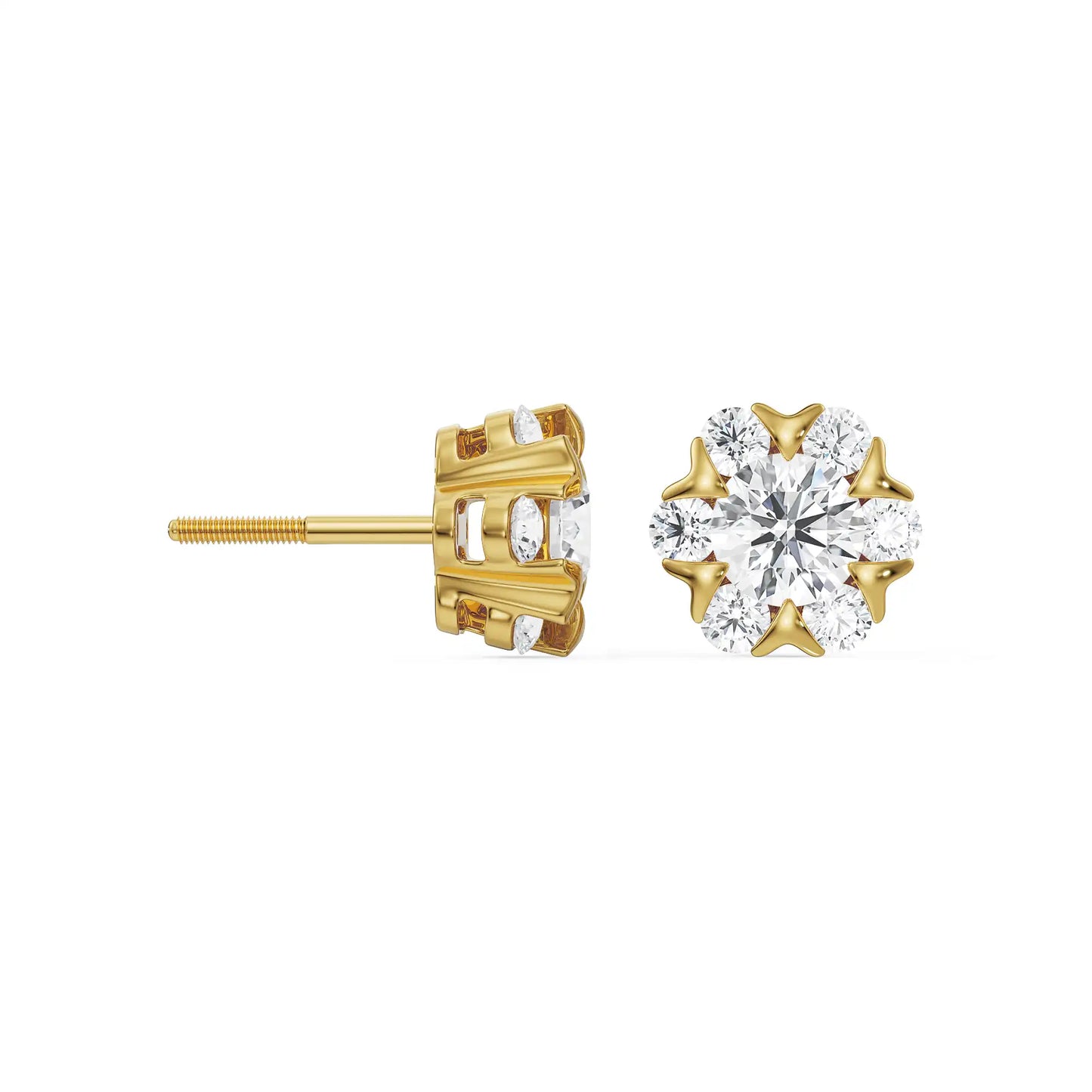 Fiona Floral Lab Grown Luxe Stud