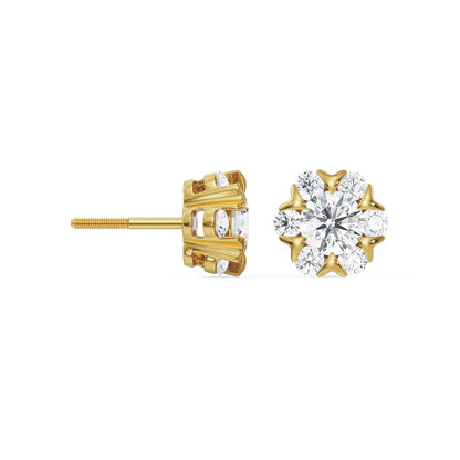 Fiona Floral Lab Grown Luxe Stud