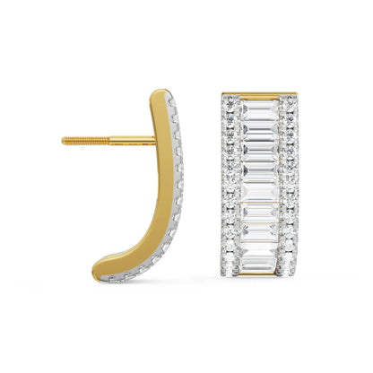 Baguette Lab Grown Radiant Ear Stud