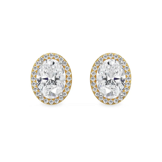 1 ct Celestial Halo Lab Grown Radiant Stud