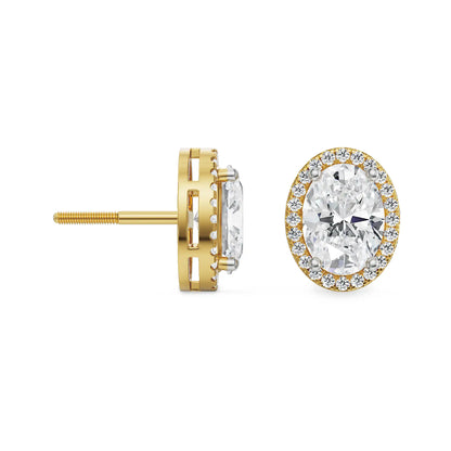 1 ct Celestial Halo Lab Grown Radiant Stud