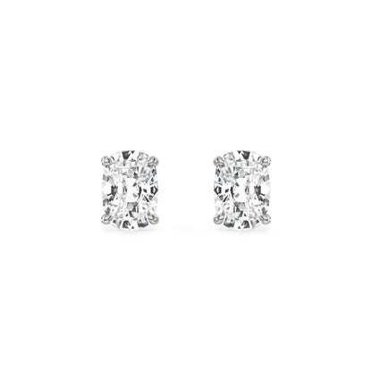 1 CT Enchanting Cushion Lab Grown Brilliant Ear Stud