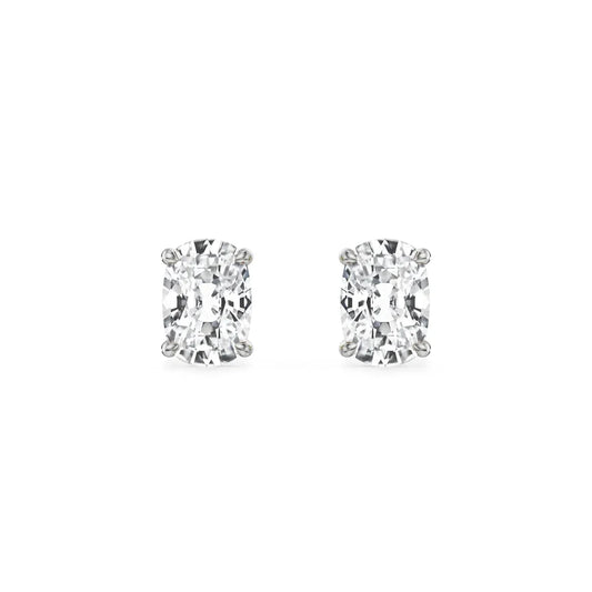 1 CT Enchanting Cushion Lab Grown Brilliant Ear Stud