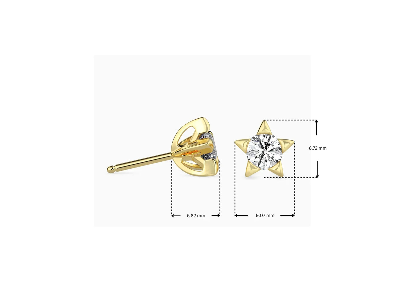 Lab Grown Radiant Iconic Star Studs