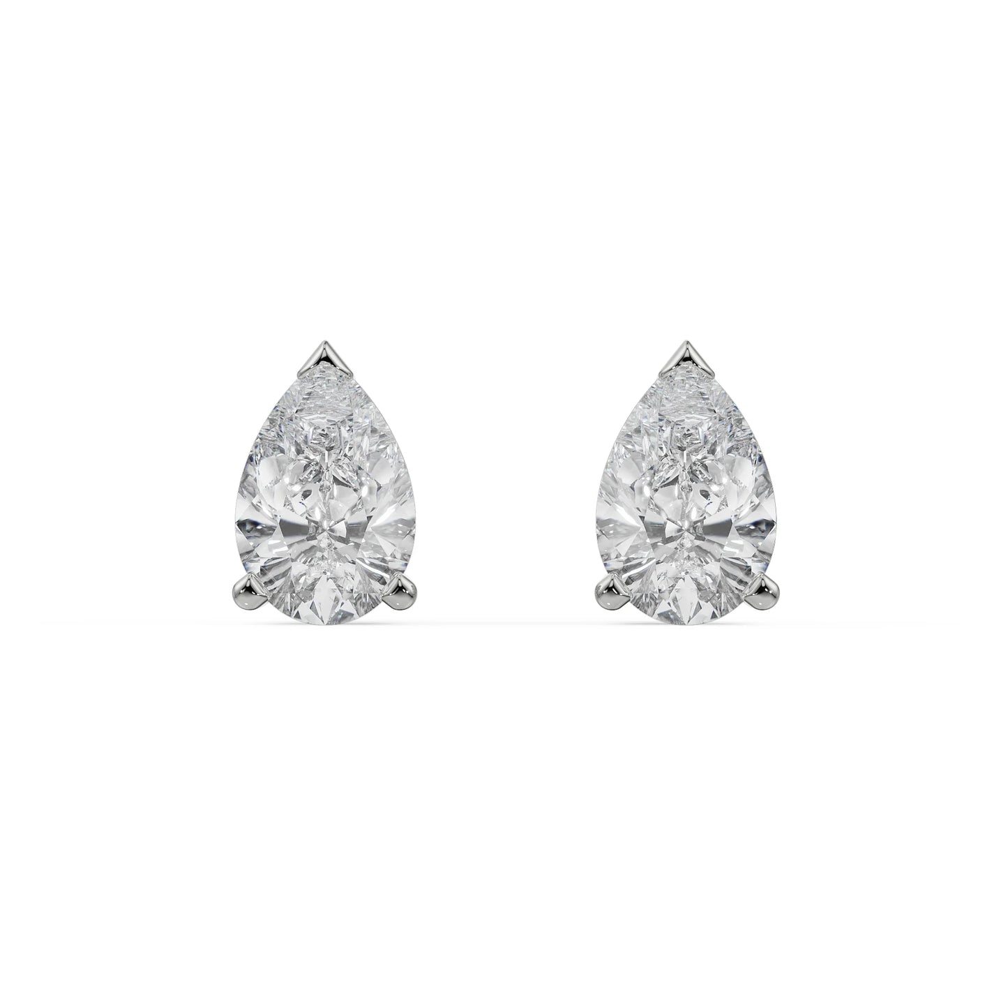 1 ct Iconic Pear Lab Grown Radiant Stud Earrings