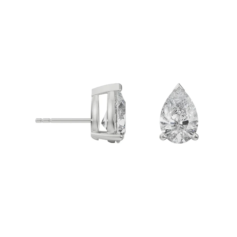 1 ct Iconic Pear Lab Grown Radiant Stud Earrings
