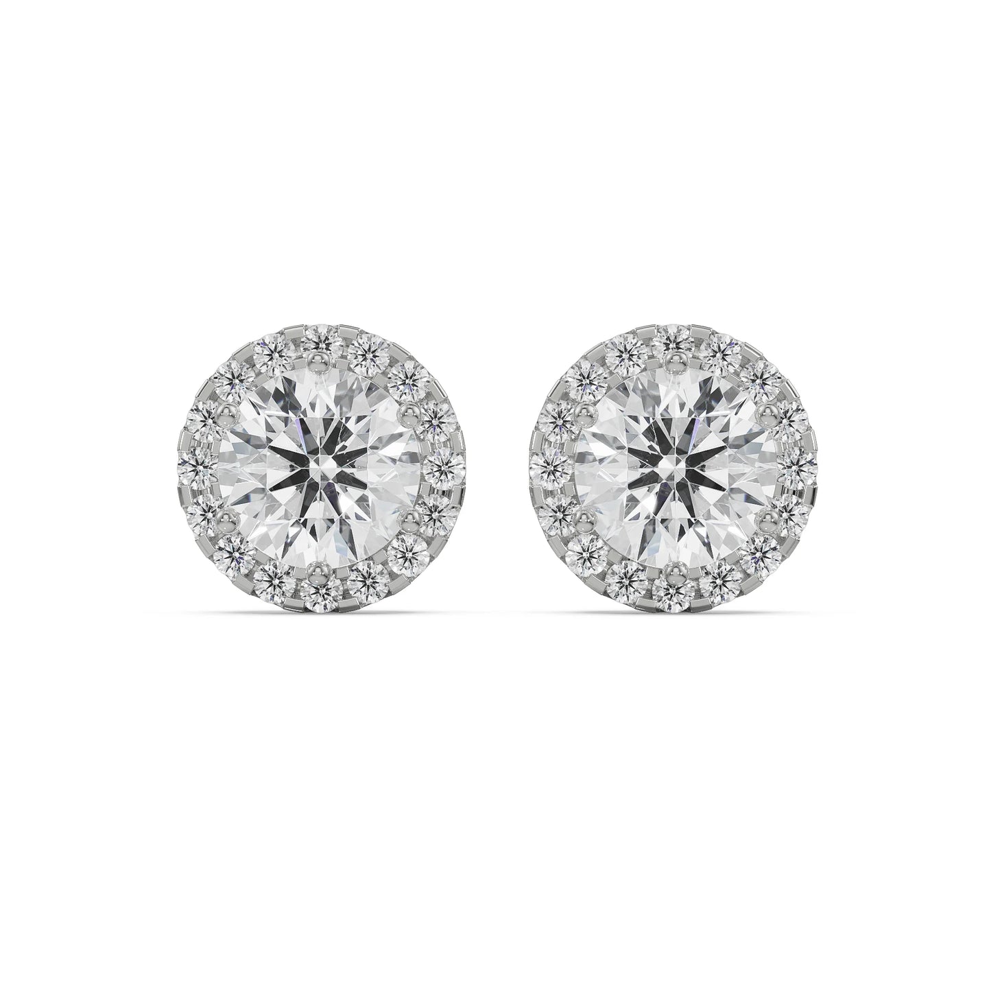 0.5 CT Halo Lab Grown Radiant Signature Earrings