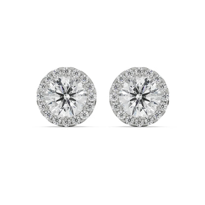 0.5 CT Halo Lab Grown Radiant Signature Earrings