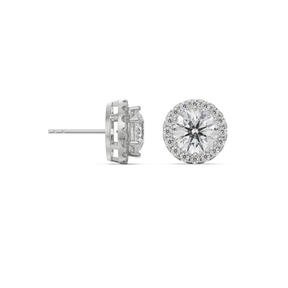 0.5 CT Halo Lab Grown Radiant Signature Earrings