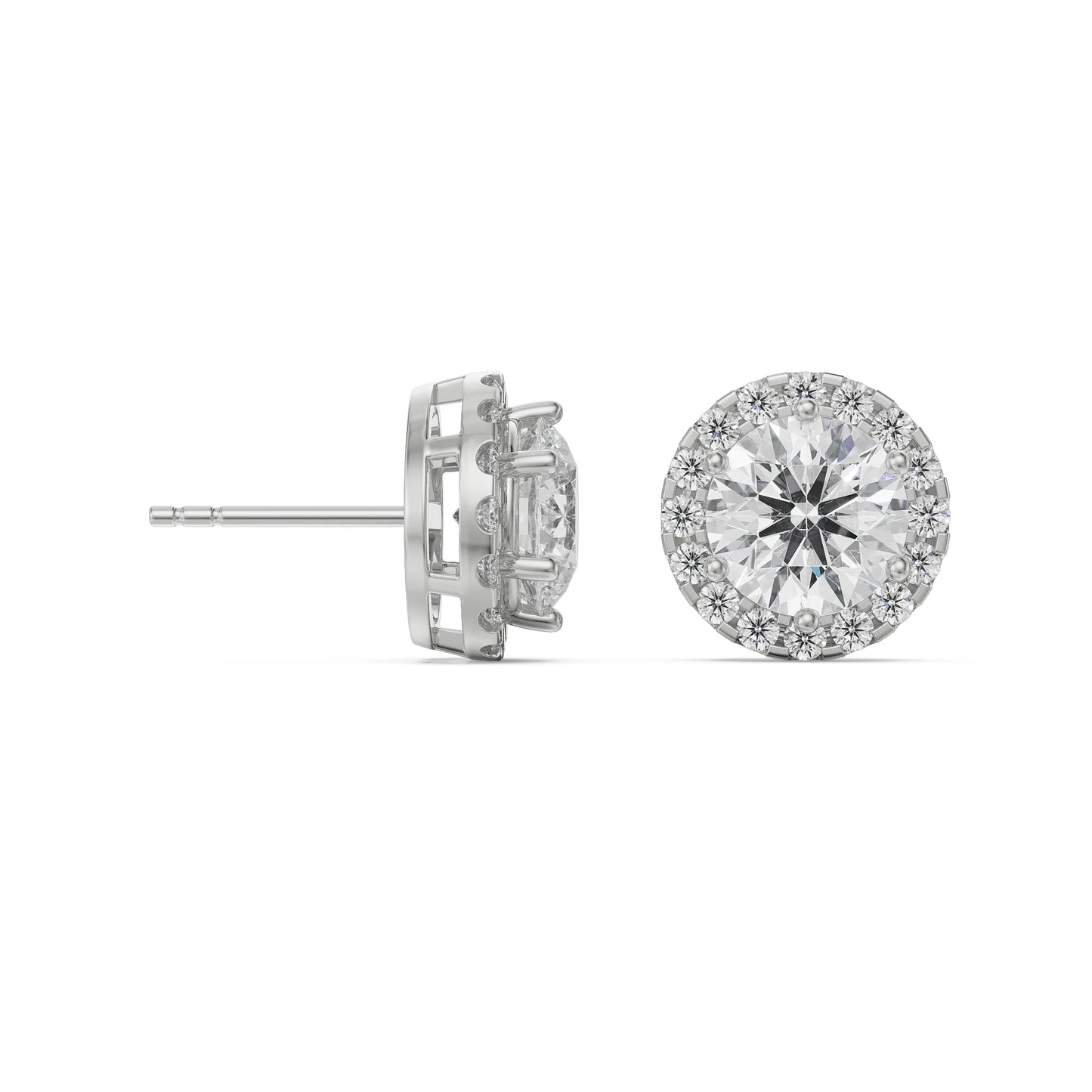 1 ct Halo Lab Grown Signature  Brilliant Earrings
