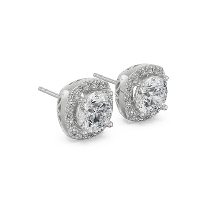 0.5 CT Halo Cushion Cut Lab Grown Luxe Ear Stud
