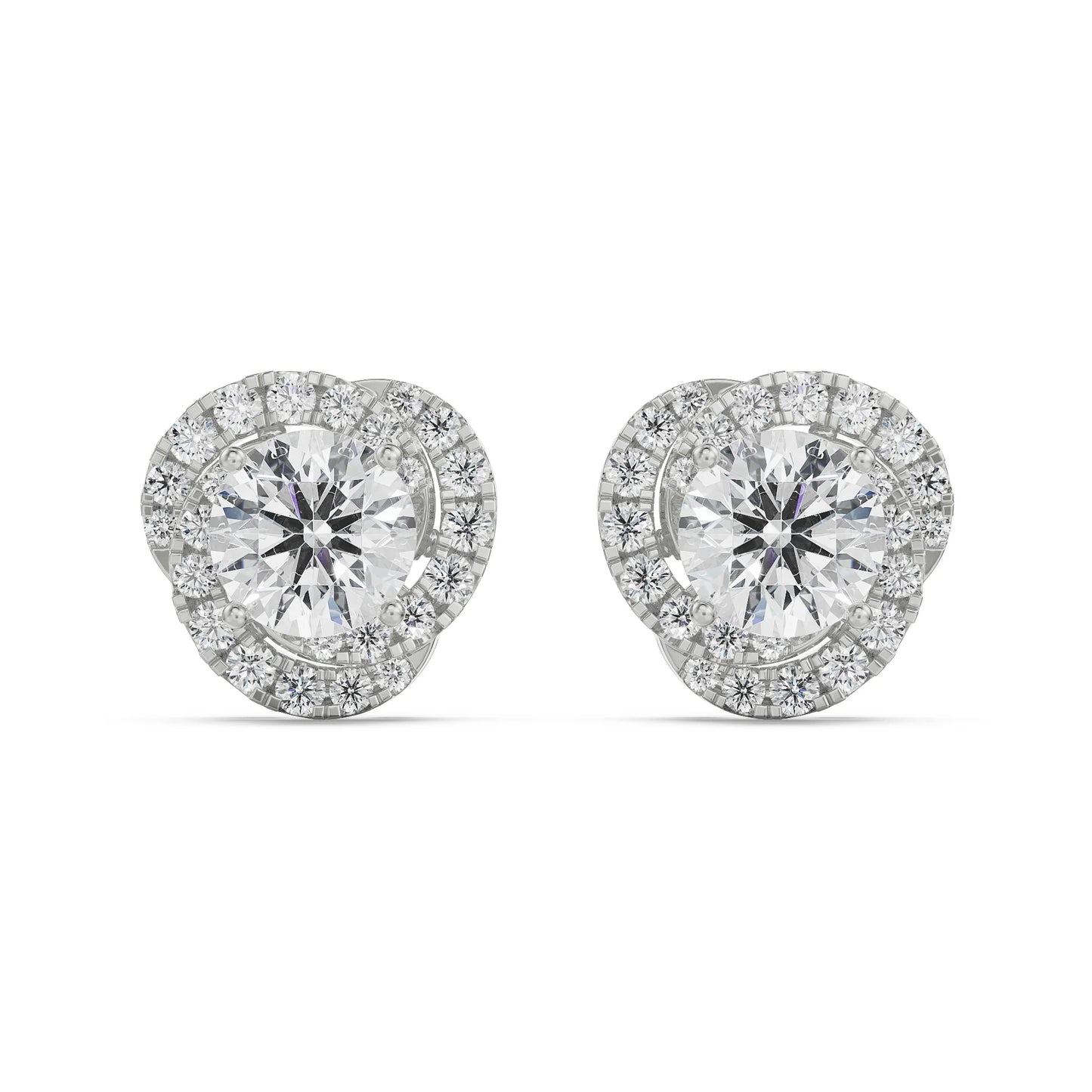 0.5 CT Swirl Halo Lab Grown Luxe Earrings