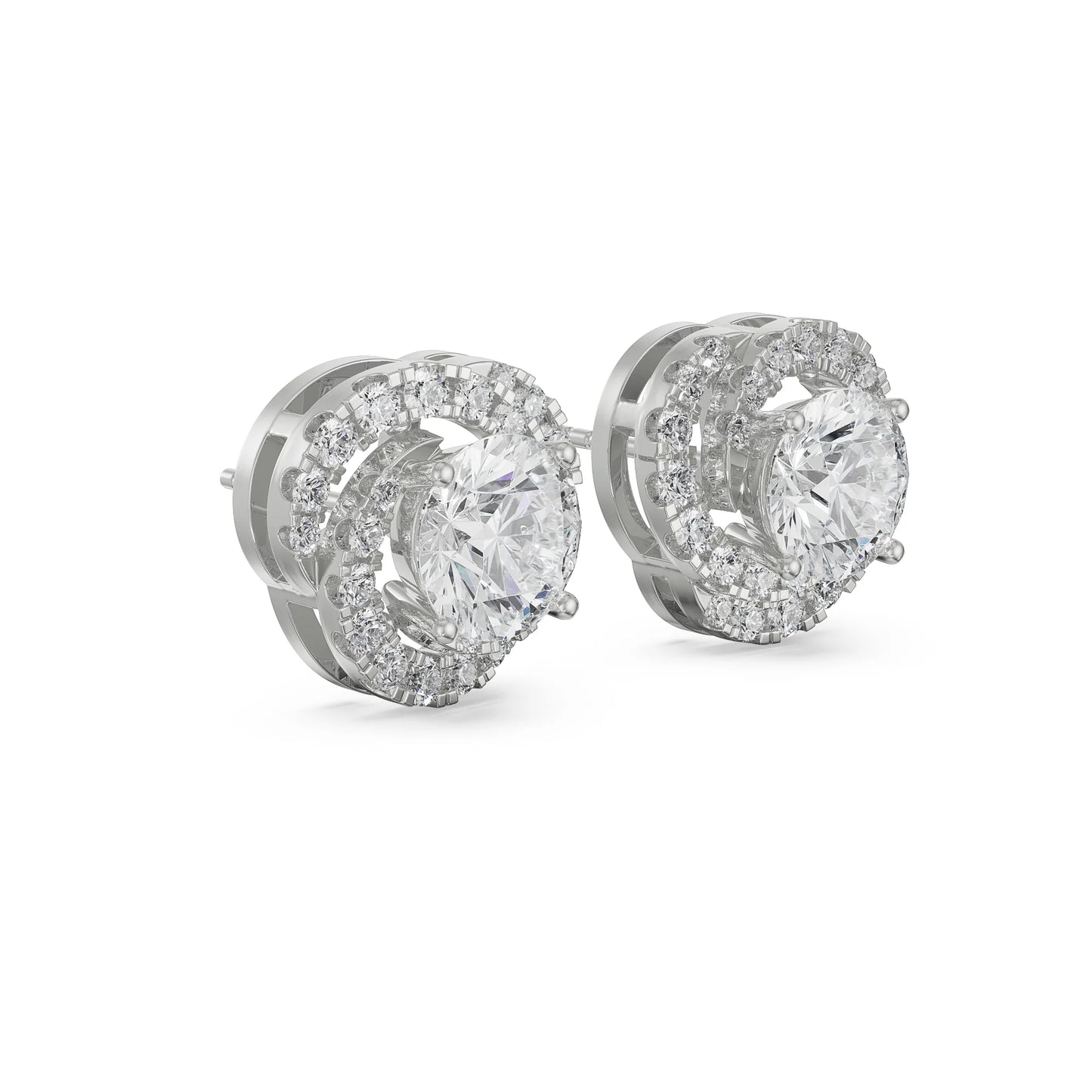0.5 CT Swirl Halo Lab Grown Luxe Earrings