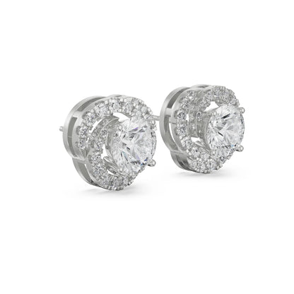 0.5 CT Swirl Halo Lab Grown Luxe Earrings