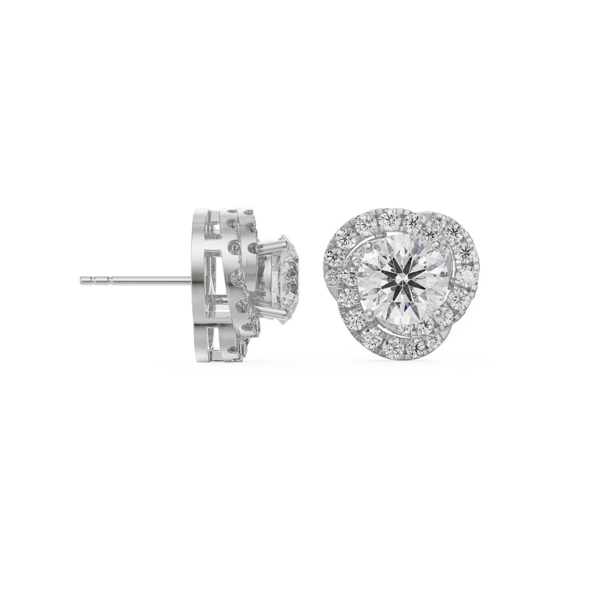 0.5 CT Swirl Halo Lab Grown Luxe Earrings