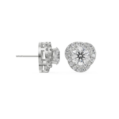 0.5 CT Swirl Halo Lab Grown Luxe Earrings