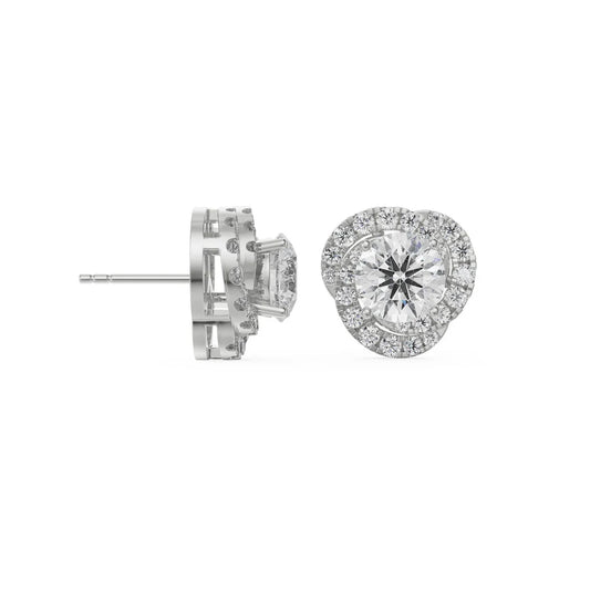 0.5 CT Swirl Halo Lab Grown Luxe Earrings