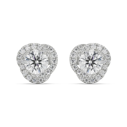 1 ct Swirl Halo Lab Grown Luxe Earrings
