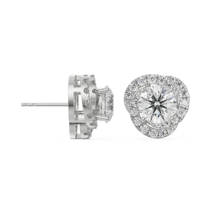 1 ct Swirl Halo Lab Grown Luxe Earrings
