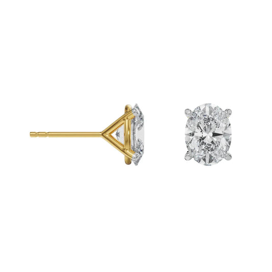 1 ct Oval Cut Breathtaking Lab Grown Radiant Ear Studs