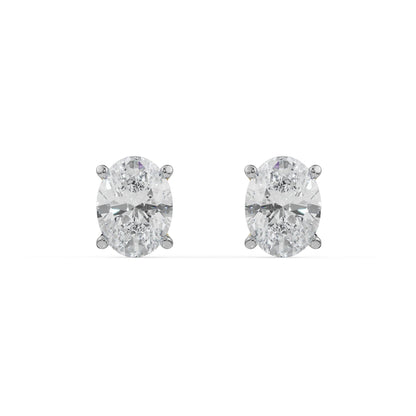 1 ct Oval Cut Breathtaking Lab Grown Radiant Ear Studs