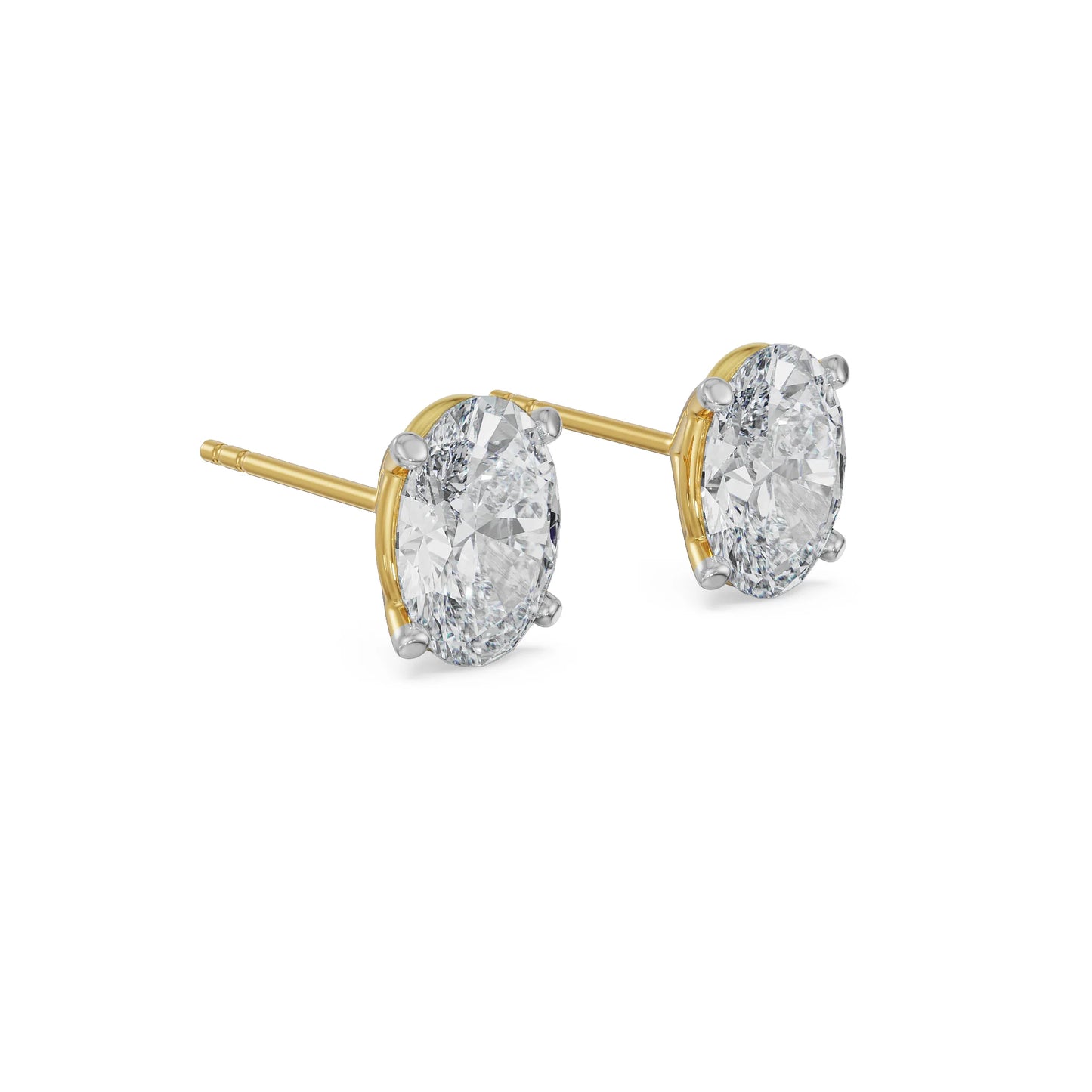 1 ct Oval Cut Breathtaking Lab Grown Radiant Ear Studs