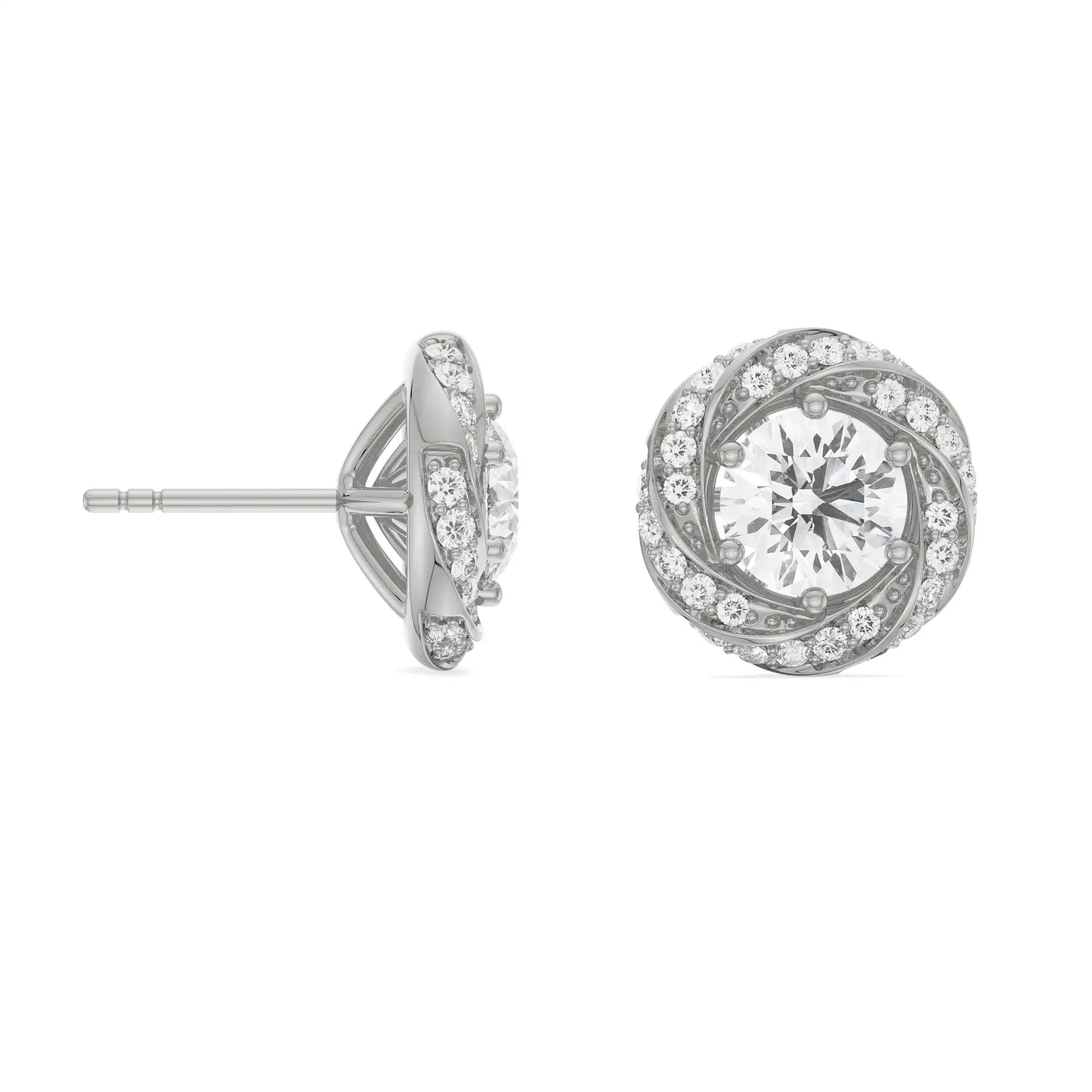 0.50 CT Swirl Detachable Lab Brilliant Ear Stud