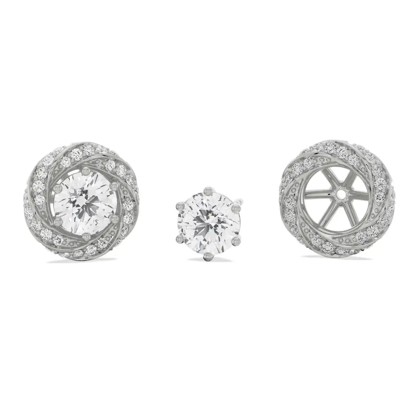 0.50 CT Swirl Detachable Lab Brilliant Ear Stud