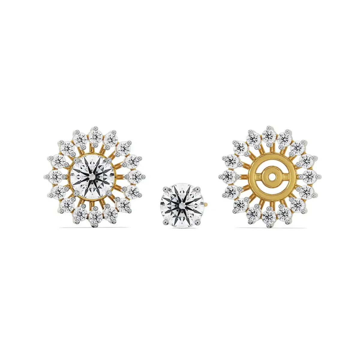 0.50 CT Chakra Detachable Lab Radiant Ear Stud