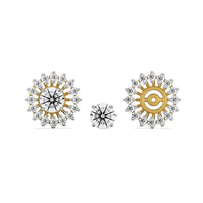 0.50 CT Chakra Detachable Lab Radiant Ear Stud